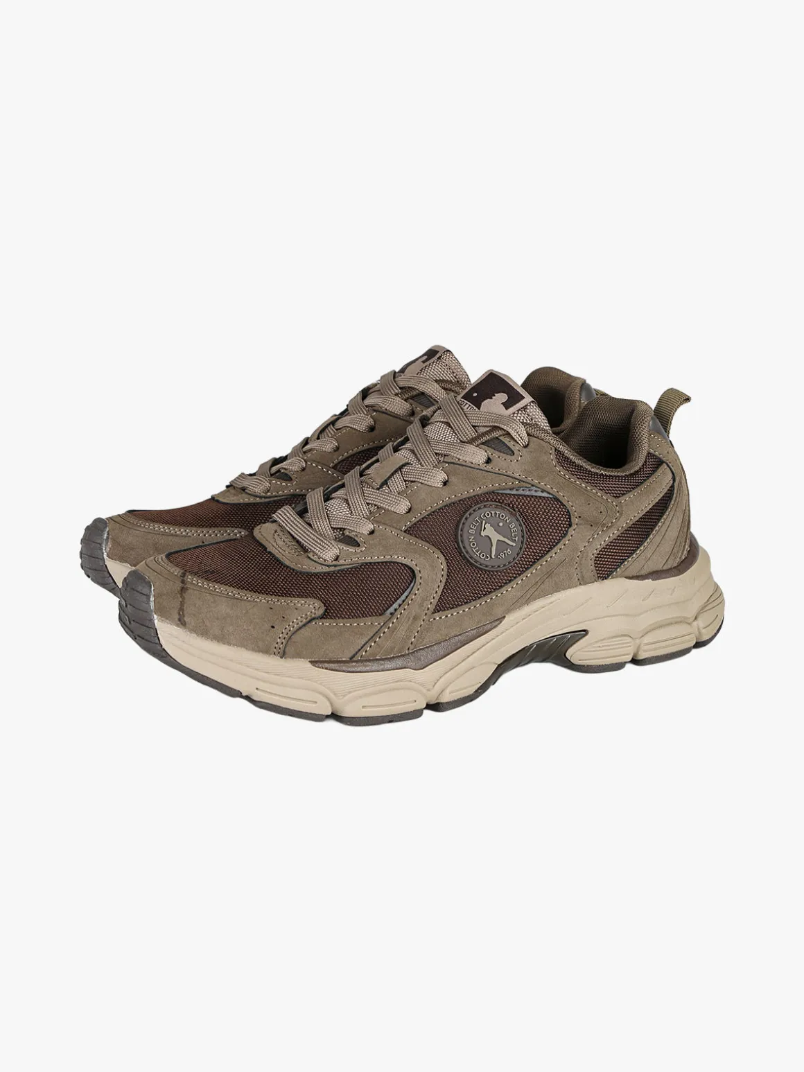 Cotton Belt Sneakers da uomo stringate - caffè
