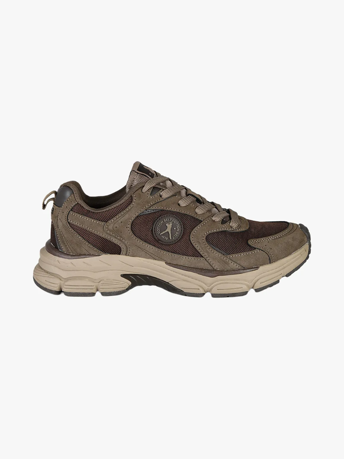 Cotton Belt Sneakers da uomo stringate - caffè