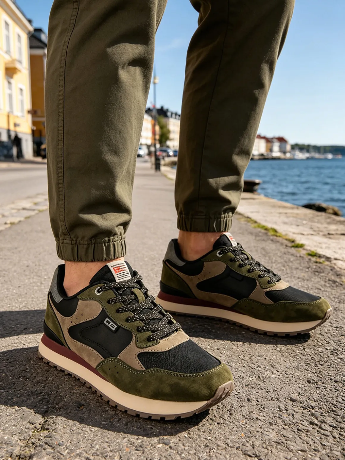 Cotton Belt Sneakers uomo stringate - verde