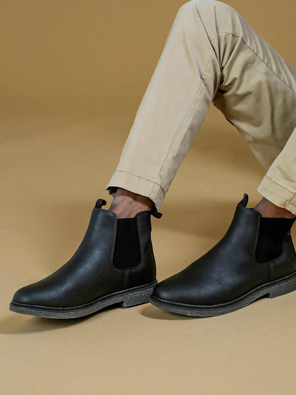 Cotton Belt Stivaletti da uomo in ecopelle - nero