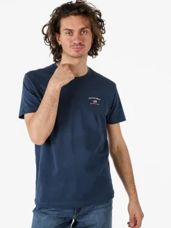 Cotton Belt T-shirt da uomo in cotone con logo - blu