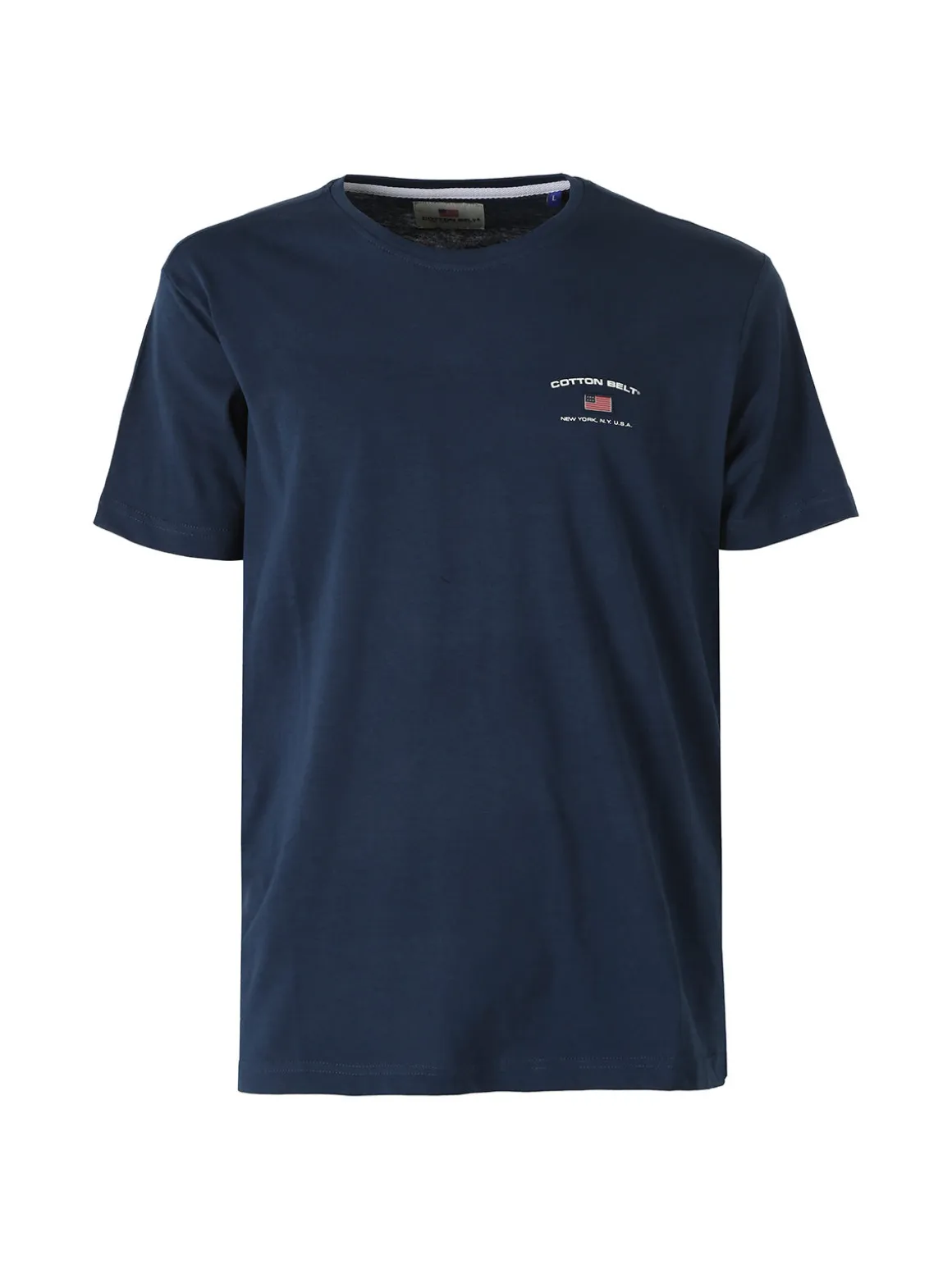 Cotton Belt T-shirt da uomo in cotone con logo - blu