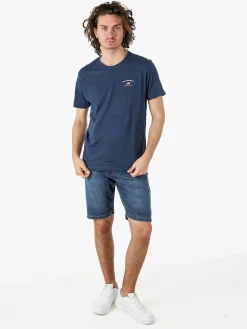 Cotton Belt T-shirt da uomo in cotone con logo - blu