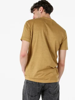Cotton Belt T-shirt da uomo in cotone con stampa - marrone