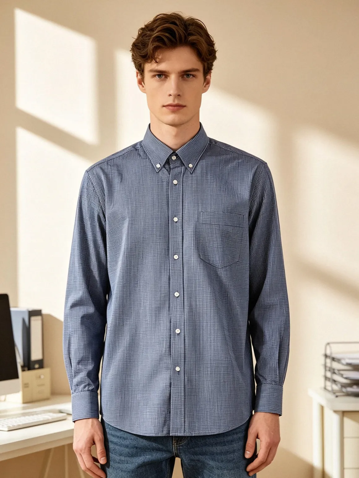 Coveri Collection Camicia da uomo a quadretti regular fit in cotone