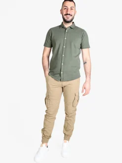 Coveri Collection Camicia da uomo a maniche corte in cotone
