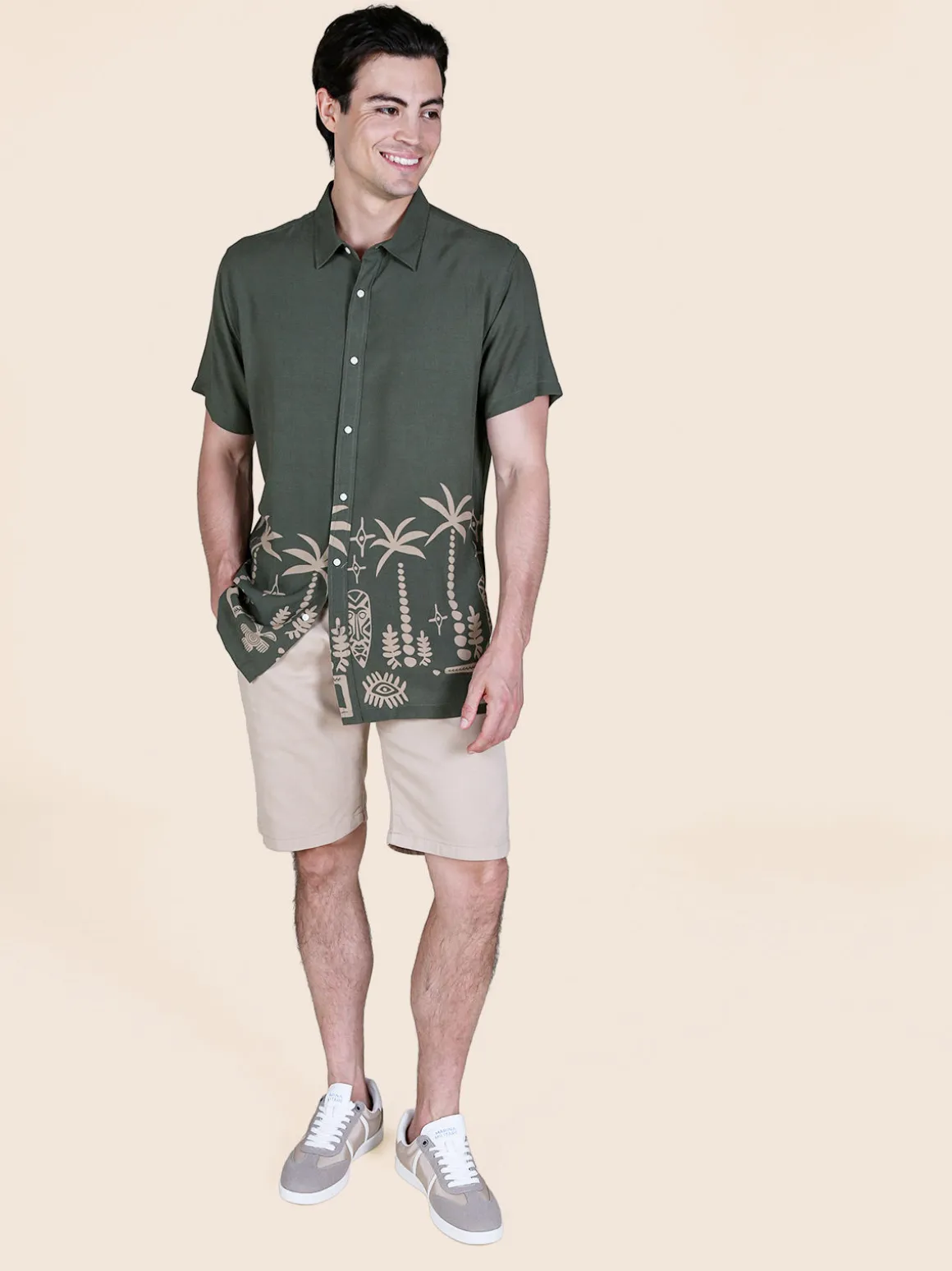 Coveri Collection Camicia floreale da uomo a maniche corte