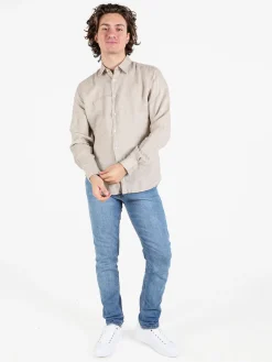 Coveri Collection Camicia in lino da uomo a maniche lunghe