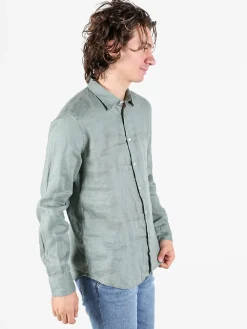 Coveri Collection Camicia in lino da uomo a maniche lunghe