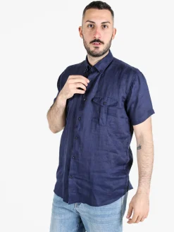 Coveri Collection Camicia in lino da uomo a maniche corte