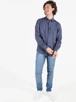 Coveri Collection Camicia in lino da uomo a maniche lunghe