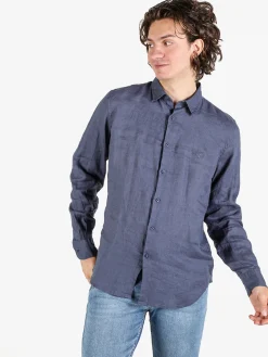 Coveri Collection Camicia in lino da uomo a maniche lunghe