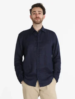 Coveri Collection Camicia in lino da uomo a maniche lunghe