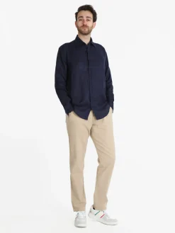 Coveri Collection Camicia in lino da uomo a maniche lunghe