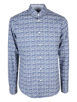 Coveri Collection Camicia uomo fiorata a maniche lunghe semi slim fit