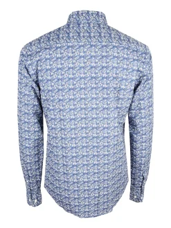Coveri Collection Camicia uomo fiorata a maniche lunghe semi slim fit