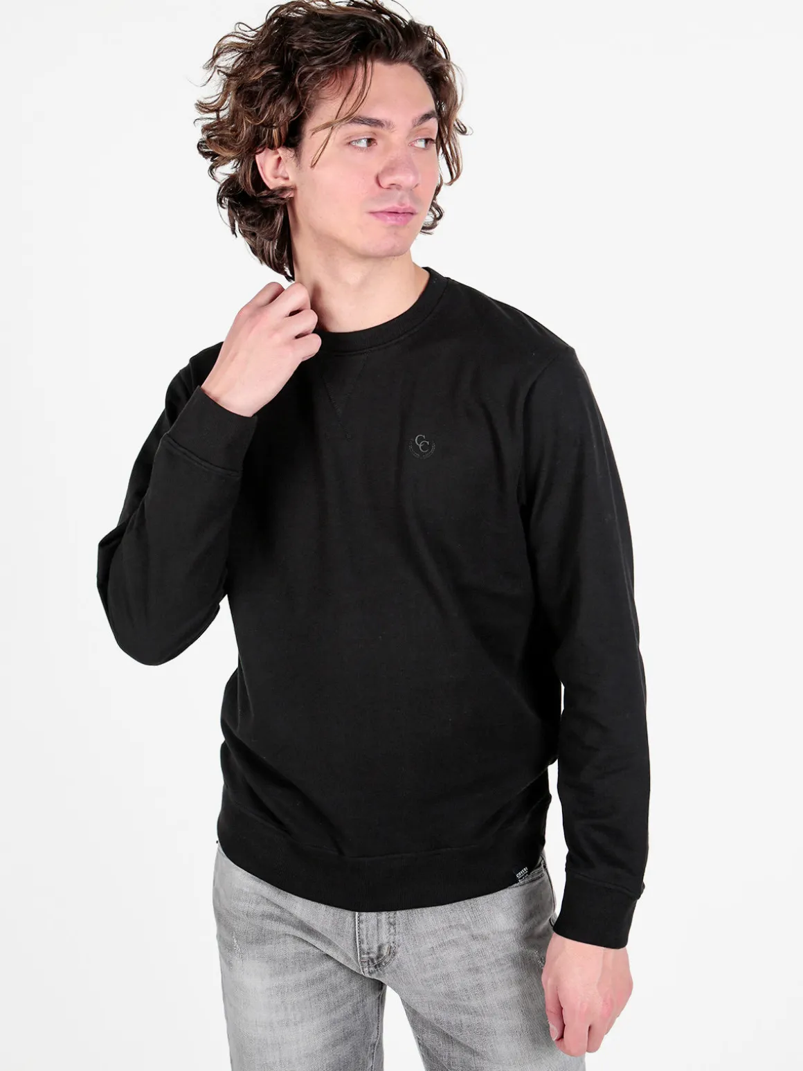 Coveri Collection Felpa girocollo da uomo in cotone