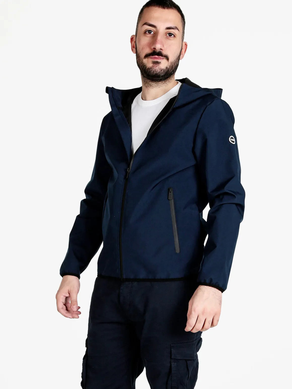 Coveri Collection Giacca a vento da uomo con cappuccio e zip