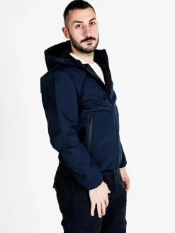 Coveri Collection Giacca a vento da uomo con cappuccio e zip
