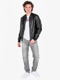 Coveri Collection Giacca da uomo in ecopelle con zip