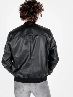 Coveri Collection Giacca da uomo in ecopelle con zip