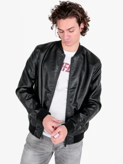 Coveri Collection Giacca da uomo in ecopelle con zip