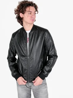 Coveri Collection Giacca da uomo in ecopelle con zip