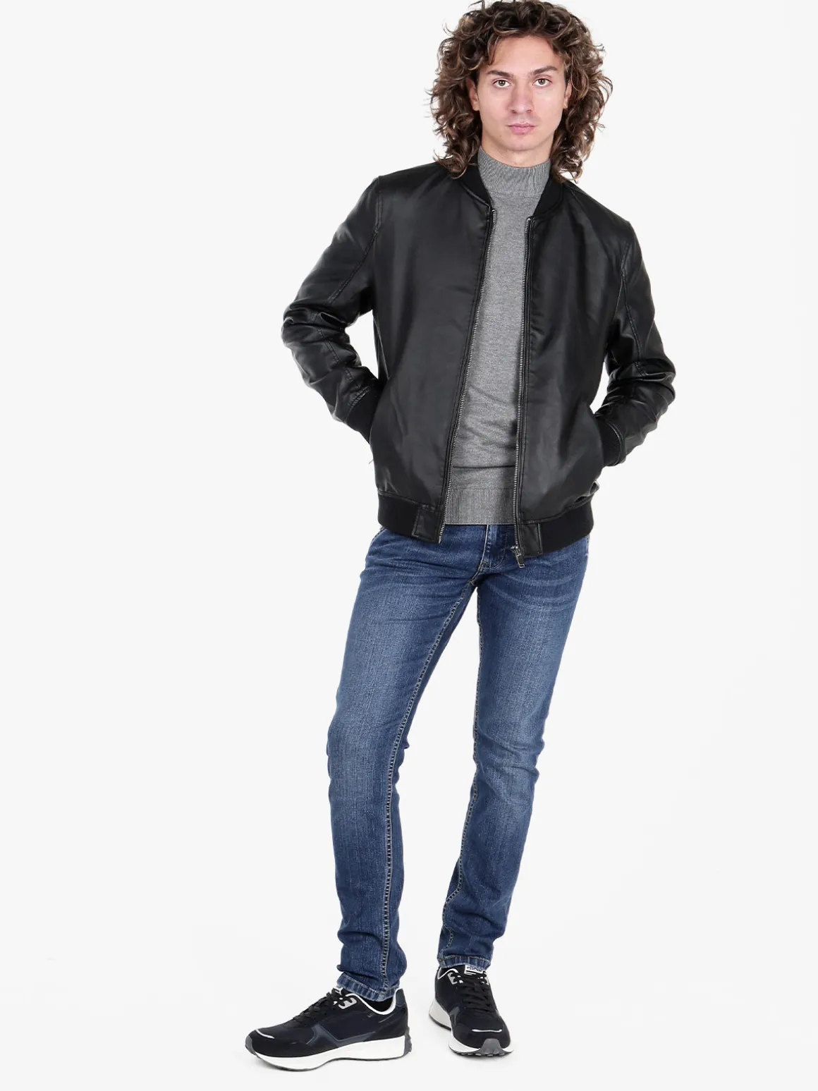 Coveri Collection Giacca in ecopelle da uomo con zip