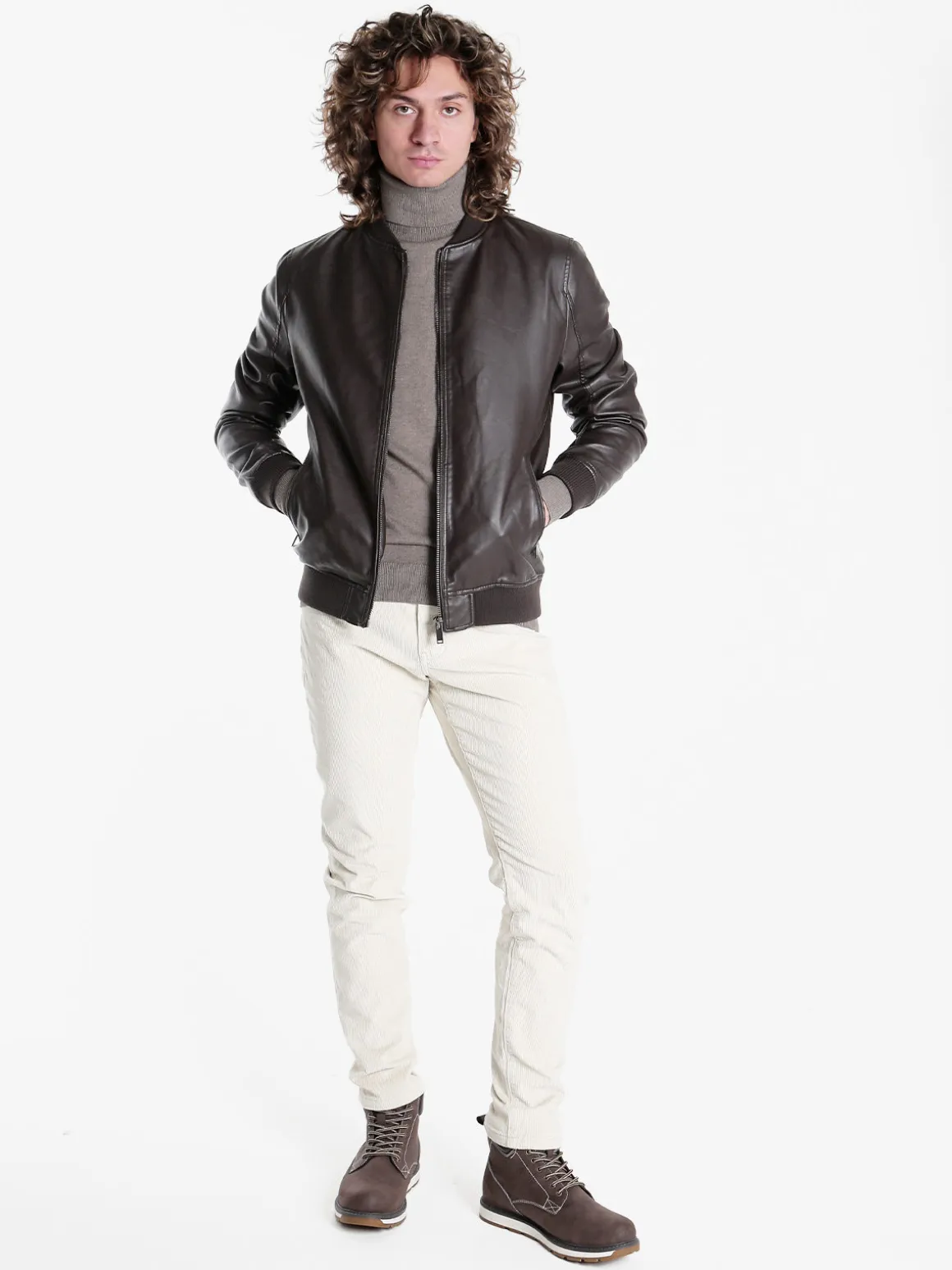 Coveri Collection Giacca in ecopelle da uomo con zip