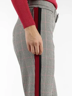 Coveri Collection Pantaloni pied de poule con strisce laterali