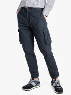 Coveri Collection Pantaloni cargo da uomo in cotone con coulisse
