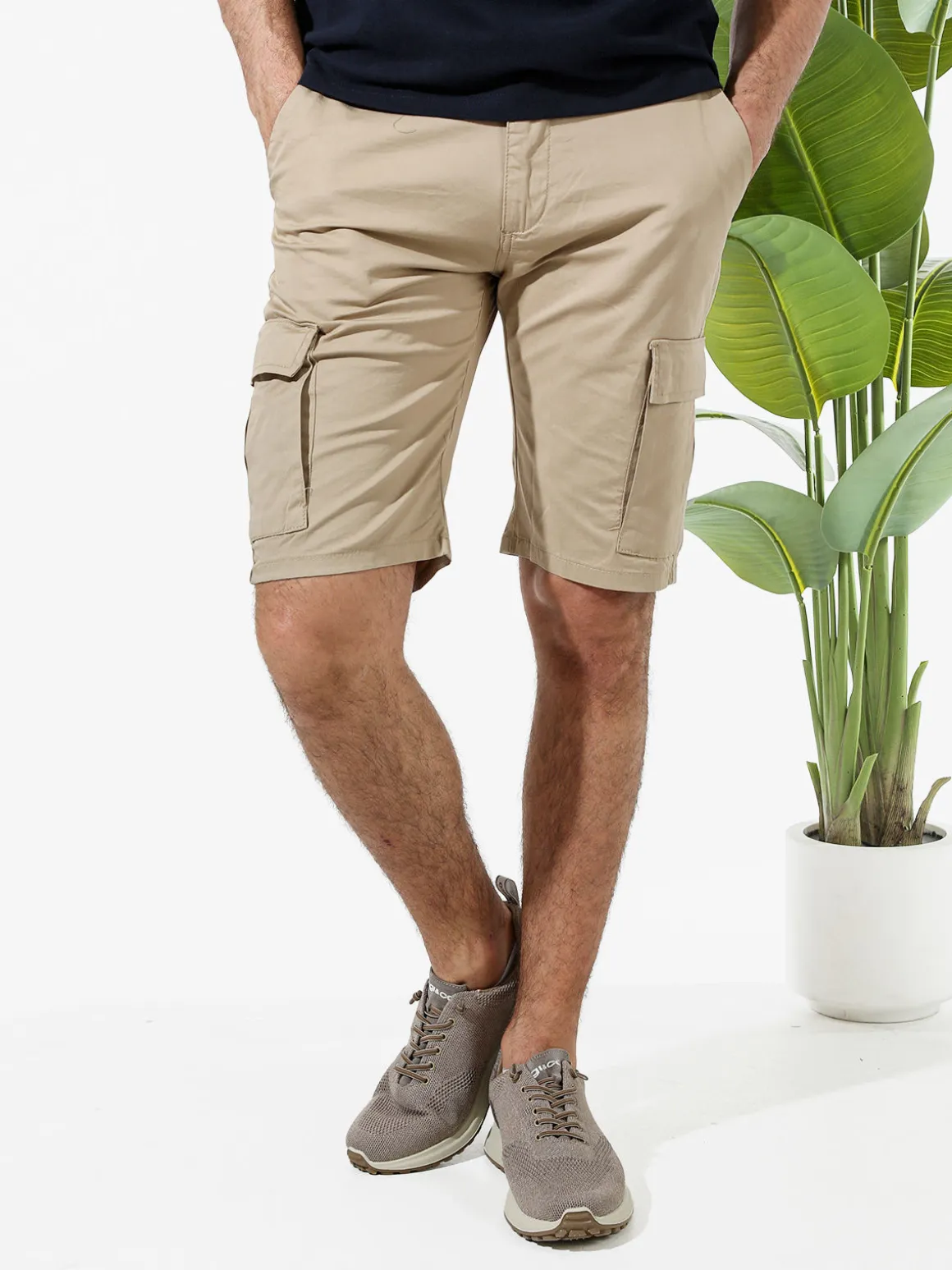 Coveri Moving Bermuda da uomo cargo in cotone - khaki