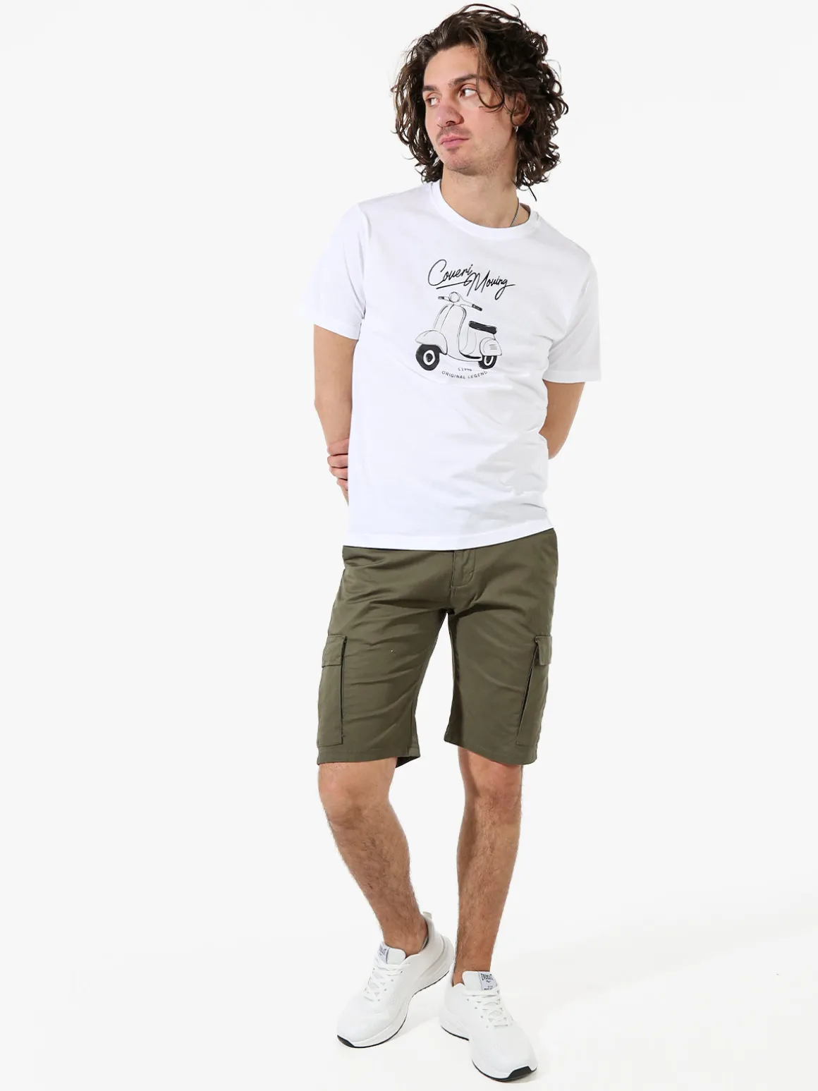 Coveri Moving Bermuda da uomo cargo in cotone - militare
