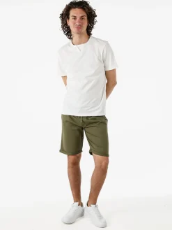 Coveri Moving Bermuda da uomo in cotone con coulisse e risvolti sul finale - militare