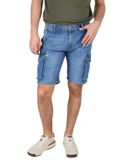 Coveri Moving Bermuda in jeans da uomo con tasconi laterali
