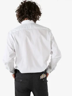 Coveri Moving Camicia da uomo in cotone regular fit a maniche lunghe - bianco