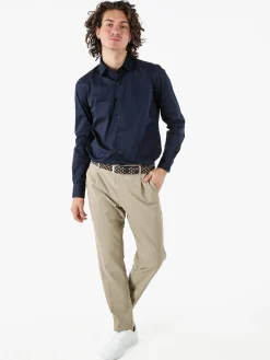 Coveri Moving Camicia da uomo slim fit in cotone a maniche lunghe - blu scuro