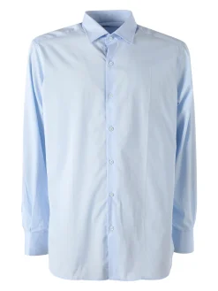 Coveri Moving Camicia da uomo in cotone regular fit a maniche lunghe - azzurro