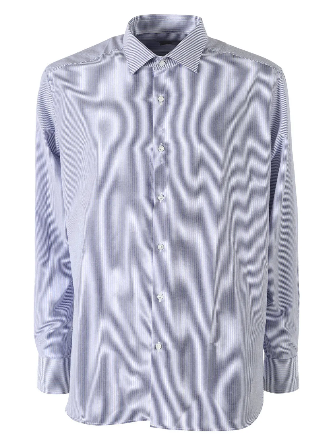 Coveri Moving Camicia da uomo in cotone regular fit con stampa a righe strette e maniche lunghe - blu