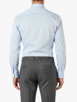 Coveri Moving Camicia da uomo slim fit in cotone a maniche lunghe - azzurro