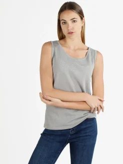 Coveri Moving Canotta donna in lurex con scollo tondo