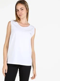 Coveri Moving Canotta girocollo da donna in cotone - bianco
