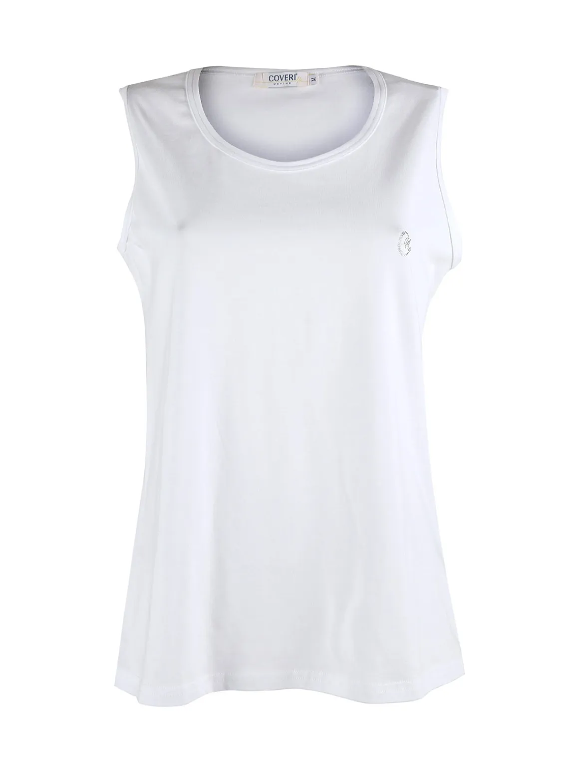 Coveri Moving Canotta girocollo da donna in cotone - bianco