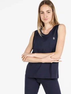 Coveri Moving Canotta girocollo da donna in cotone - blu scuro