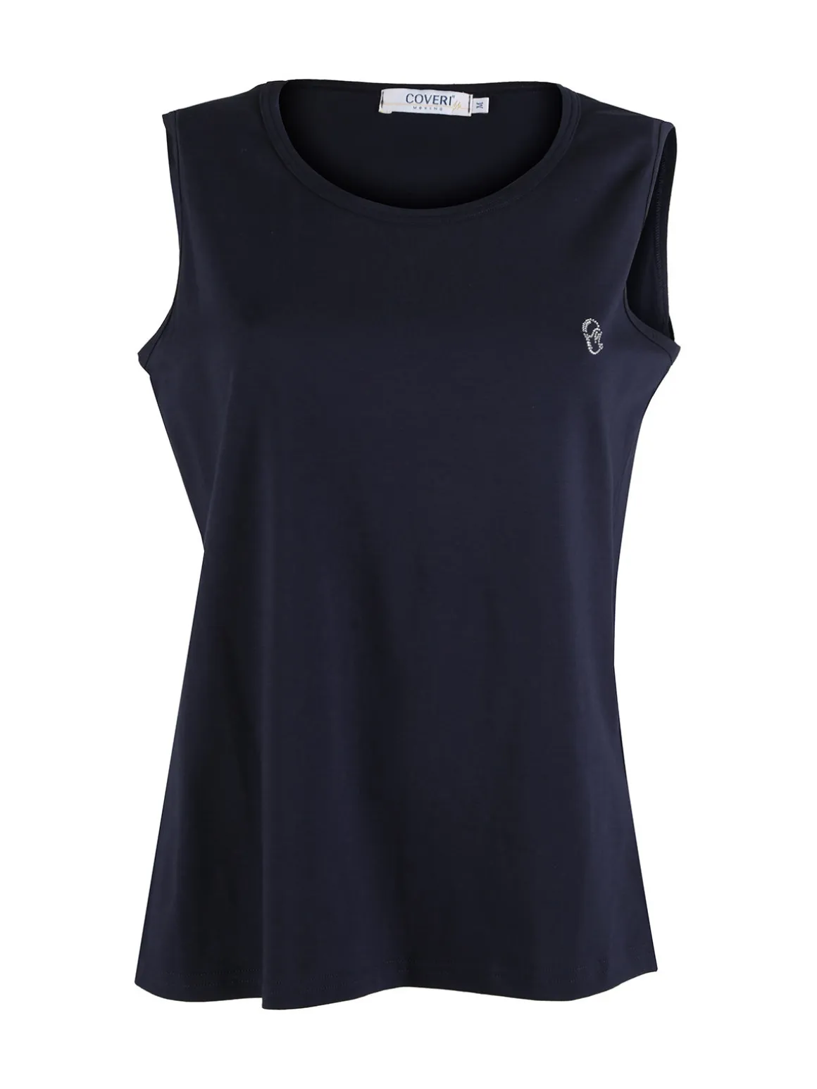 Coveri Moving Canotta girocollo da donna in cotone - blu scuro