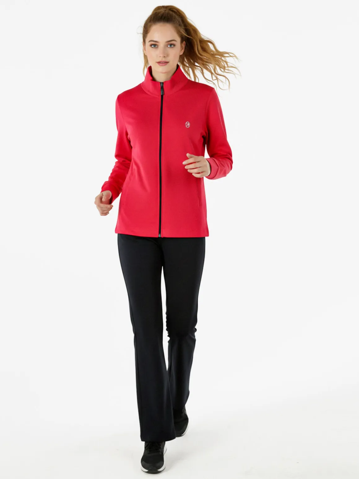 Coveri Moving Completo tuta da donna 2 pezzi in cotone full zip - fragola