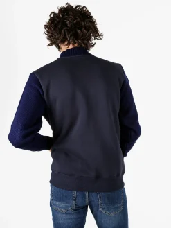 Coveri Moving Felpa da uomo con maniche in maglia - blu scuro