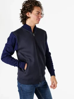 Coveri Moving Felpa da uomo con maniche in maglia - blu scuro