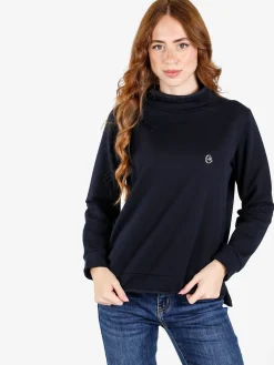 Coveri Moving Felpa donna a collo alto in caldo cotone - blu scuro