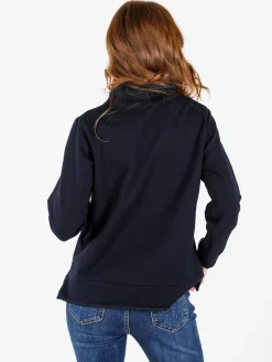 Coveri Moving Felpa donna a collo alto in caldo cotone - blu scuro